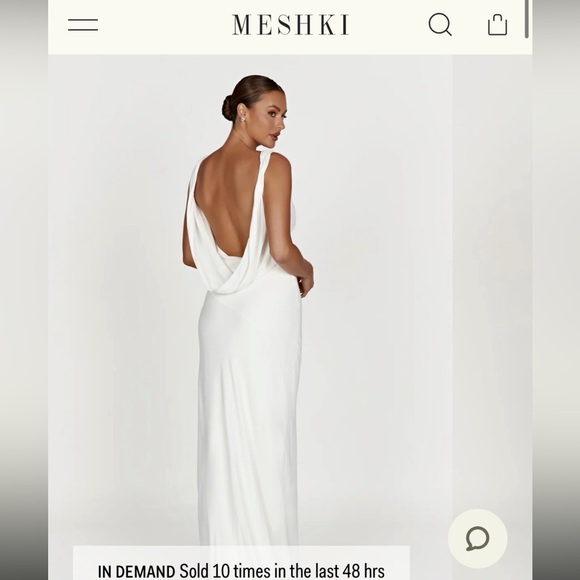 Meshki White V-Neck Maxi Gown - Picture 2 of 6